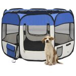 Vidaxl parc pliable pour chien avec sac de transport bleu 90x90x58 cm enclos 171013