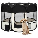 Vidaxl parc pliable pour chien avec sac de transport noir 90x90x58 cm enclos 171005