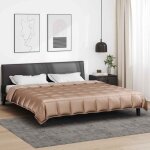 Vidaxl parure de couette 220 x 200 cm - housse + taies satin microfibre matelass� dor� hypoallerg�nique ...