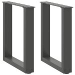 Vidaxl pieds de table basse en u 2 pi�ces anthracite 28 x (42 - 43) cm acier 4013150