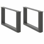 Vidaxl pieds de table basse en u 2 pi�ces anthracite 60 x (30 - 31) cm acier 4013142