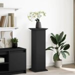 Vidaxl pidestal avec rangement noir 31x30x90 cm bois dingnierie vitrine prsentoir tagre de prsentation ...