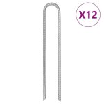 Vidaxl piquets de tente 12 pcs en forme de u 30cm �7mm acier galvanis� piquet de sol ancrage au sol piquet ...