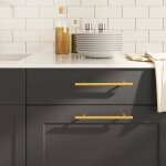 Vidaxl poign�es darmoire 10 pcs poign�es de placard poign�es en forme de t cuisine maison int�rieur dor� ...
