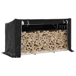 Vidaxl portant de bois de chauffage et housse de pluie acier galvanis� stockage de b�ches porte - b�ches ...