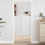 Vidaxl portes battantes � persiennes 1 paire blanc 100x80 cm portes de salon portes de bar portes � charni�res ...