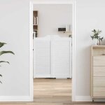 Vidaxl portes battantes � persiennes 1 paire blanc 90x80 cm portes de salon portes de bar portes � charni�res ...