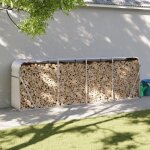 Vidaxl porte - b�ches support � bois de chauffage avec rangement �tag�re � bois de chauffage ext�rieur ...