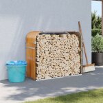 Vidaxl porte - b�ches support � bois de chauffage avec rangement �tag�re � bois de chauffage ext�rieur ...