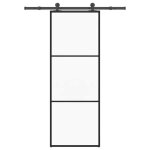 Vidaxl porte coulissante avec kit de quincaillerie 76x205 cm verre esg porte coulissante sur rail porte ...