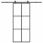 Vidaxl porte coulissante avec kit de quincaillerie 90x205 cm verre esg porte coulissante sur rail porte ...