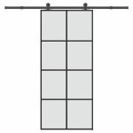 Vidaxl porte coulissante avec kit de quincaillerie 90x205 cm verre esg porte coulissante sur rail porte ...