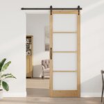 Vidaxl porte int�rieure avec verre orkdal 83x232x4 cm en bois massif de pin 4102697