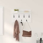 Vidaxl porte - manteau mural blanc 60 x 40 x 12 cm bois dingnierie