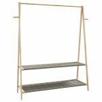 Vidaxl porte - vtement avec tagres 132x455x1505 cm bambou porte - manteau porte - manteau avec tagre ...