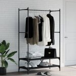Vidaxl porte - vtements avec tagres noir bois dingnierie 834200
