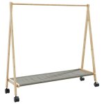 Vidaxl porte - vtements et tagres et roulettes 106x34x1065cm bambou porte - manteau porte - manteau ...