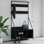 Vidaxl porte - vtements et rangement des chaussures noir 100x41x184 cm 837867