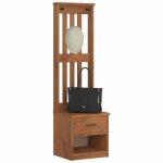 Vidaxl portemanteau sandnes 45x40x1595 cm bois massif pin banc de couloir meuble de rangement de couloir ...