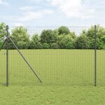 Vidaxl poteaux de cl�ture 13 pcs gris �32 mm 200 cm acier galvanis� 42004215
