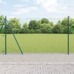 Vidaxl poteaux de cl�ture avec plaques de base 52 pcs �32mm 885cm en acier galvanis� 3350234