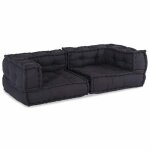 Vidaxl pouf modulaire anthracite 140x70x36 tissu canap� canap� convertible canap� tissu canap� modulable ...