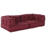 Vidaxl pouf modulaire marron 140x70x36 tissu canap� canap� convertible canap� tissu canap� modulable ...