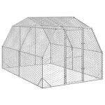 Vidaxl poulailler 25x4x225 m acier galvanis� poulailler de promenade enclos � poules accessible cage ...