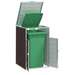 Vidaxl rangement � roulettes pour poubelles pour bac unique acier rangement de poubelles rangement de ...