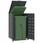Vidaxl rangement  roulettes pour poubelles pour bac unique anthracite rangement de poubelles rangement ...