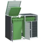 Vidaxl rangement à roulettes pour poubelles pour deux bacs acier rangement de poubelles rangement de ... Vidaxl rangement à roulettes pour poubelles pour deux bacs acier rangement de poubelles rangement de ...