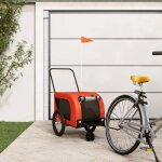 Vidaxl remorque de v�lo pour animaux de compagnie chariot � v�lo pour chien avec roues poussette de chien ...
