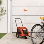 Vidaxl remorque de v�lo pour animaux de compagnie orange et gris remorque de v�lo chariot � v�lo pour ...