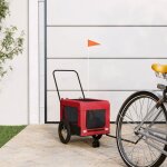 Vidaxl remorque de v�lo pour animaux de compagnie rouge et noir 93929