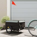 Vidaxl remorque de v�lo noir et gris 45 kg fer 94084