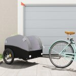 Vidaxl remorque de v�lo noir et gris 45 kg fer 94133
