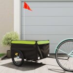 Vidaxl remorque de vélo noir et vert 45 kg fer 94088 Vidaxl remorque de vélo noir et vert 45 kg fer 94088