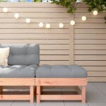 Vidaxl repose - pied de jardin si�ge avec cadre en bois table basse tabouret de terrasse patio balcon ...