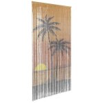 Vidaxl rideau anti - insectes imprim palmier 100x200 cm bambou rideau anti - mouches moustiquaire de ...