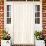 Vidaxl rideau anti - mouches beige et blanc 118x220 cm chenille rideau anti - mouche de porte rideau ...