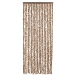 Rideau anti - mouches - vidaxl - 56x185 cm - beige et marron fonc - synthtique - rectangulaire
