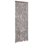 Rideau anti - mouches - vidaxl - 90x200 cm - marron et blanc - chenille - int�rieur contemporain