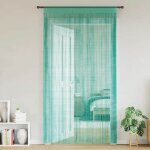 Vidaxl rideau en fils 2 pcs 140 x 250 cm turquoise rideau � franges rideau � passe - tringle rideau � ...