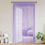 Vidaxl rideau en fils 2 pcs 140 x 250 cm violet rideau � franges rideau � passe - tringle rideau � franges ...
