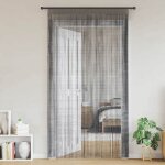 Vidaxl rideaux � fils 2 pcs anthracite 100x250 cm rideau � franges rideau � passe - tringle rideau � ...