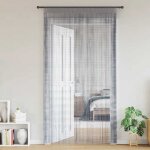 Vidaxl rideaux � fils 2 pcs gris clair 100x250 cm rideau � franges rideau � passe - tringle rideau � ...