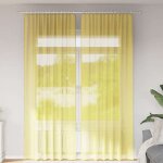 Vidaxl rideaux en voile avec boucles 2 pcs jaune 140x260 cm, rideau en filet, rideau transparent, voile ... Vidaxl rideaux en voile avec boucles 2 pcs jaune 140x260 cm, rideau en filet, rideau transparent, voile ...