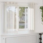 Vidaxl rideaux en voile avec ?illets 2 pcs cr�me 140x175 cm rideau en filet rideau transparent voile ...