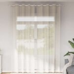 Vidaxl rideaux en voile avec ?illets 2 pcs cr�me 140x300 cm rideau en filet rideau transparent voile ...