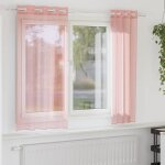 Vidaxl rideaux en voile avec ?illets 2 pcs rose 140x175 cm rideau en filet rideau transparent voile de ...